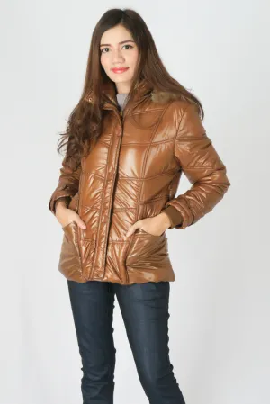 เสื้อโค้ทดาวน์แบบหนากันหนาว ผู้หญิง - Genuine Stylish Fur Hooded Down Jacket