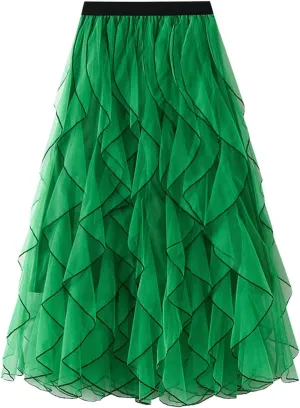 2023 Women's Long Maillard Fall Skirt Elegant High Waist Cocktail Party Wedding Flared A Line Midi Skirts Fashion