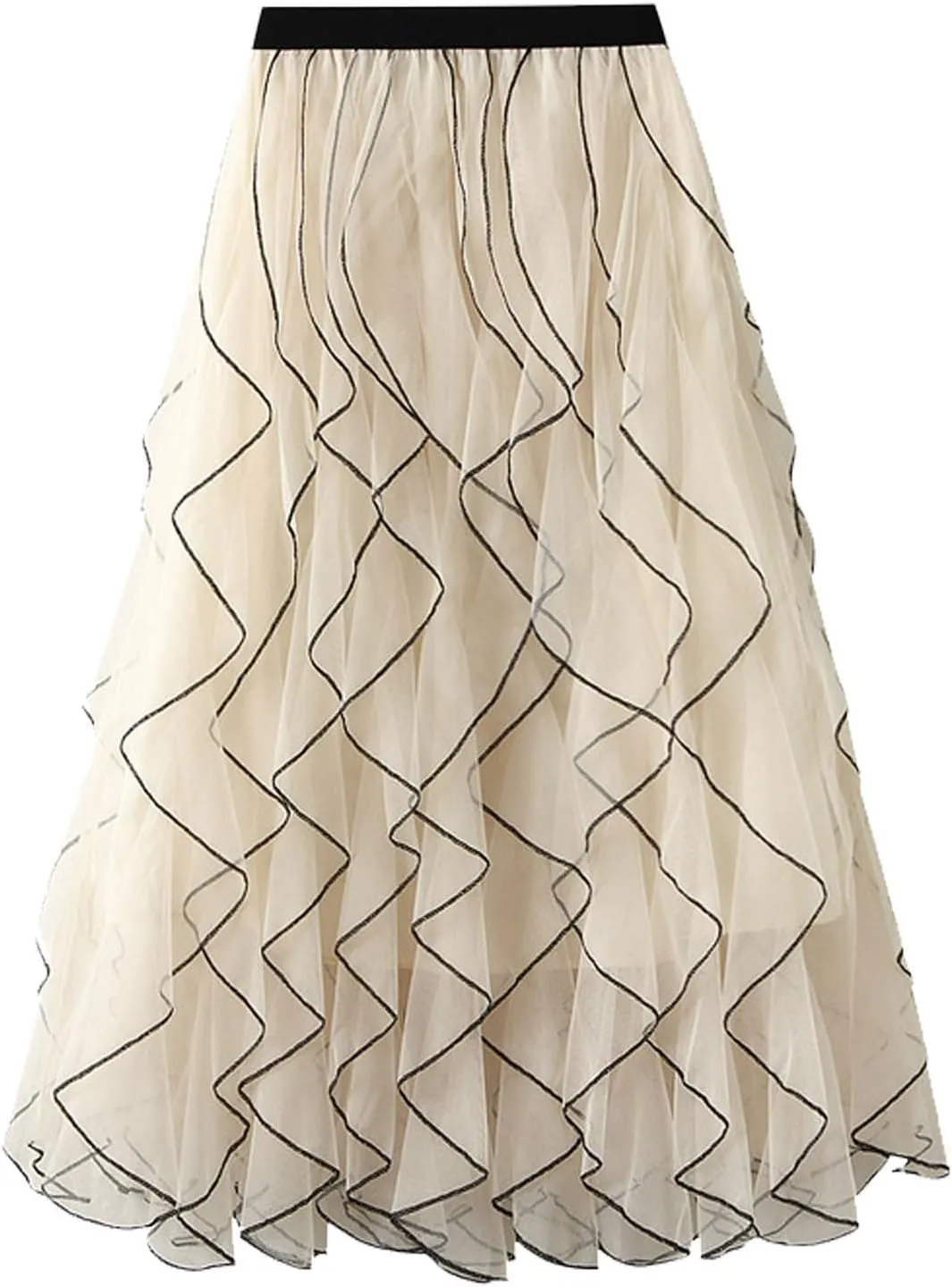2023 Women's Long Maillard Fall Skirt Elegant High Waist Cocktail Party Wedding Flared A Line Midi Skirts Fashion