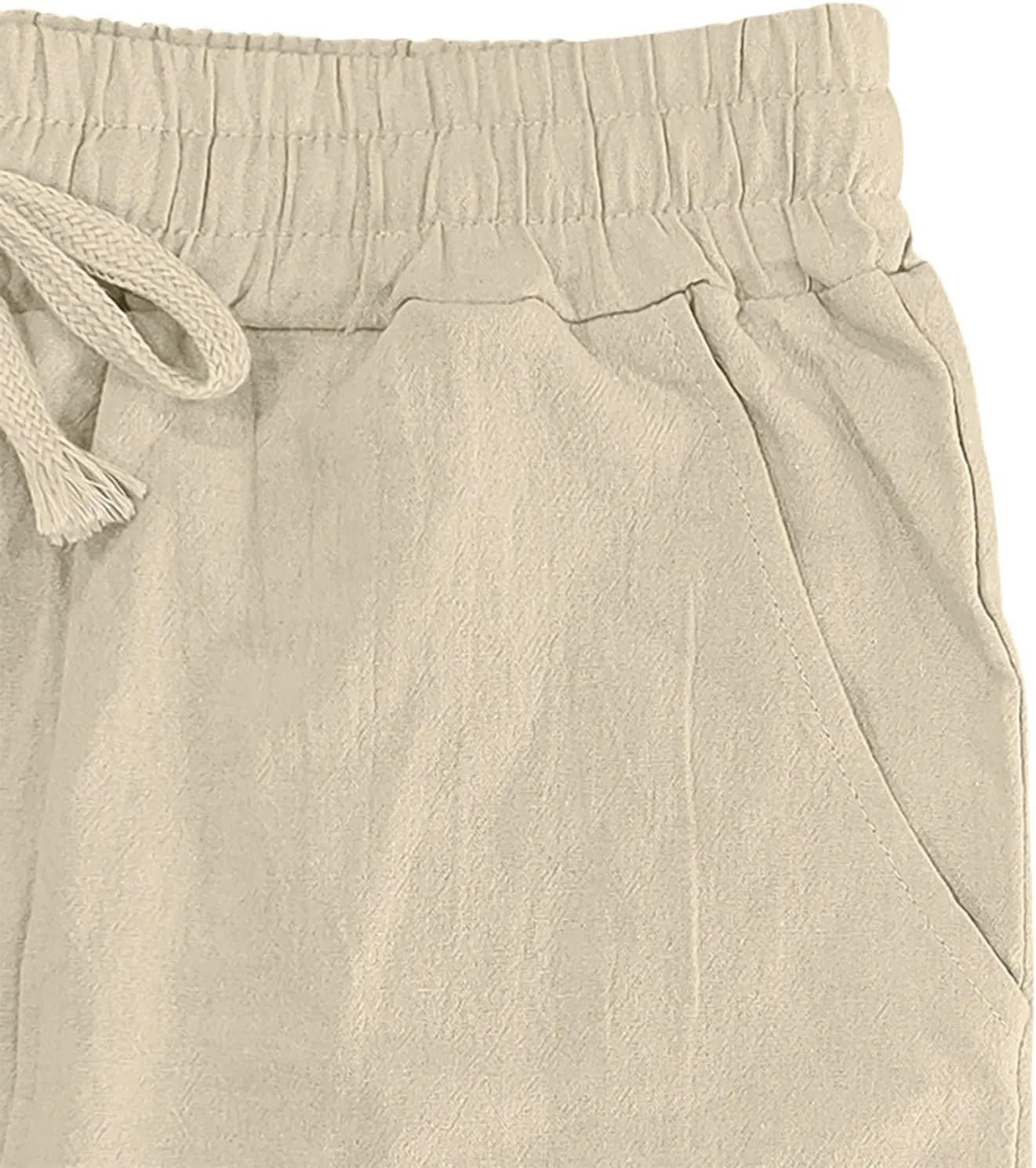 2025 Men's Beach Pants Solid Color Comfortable Breathable Casual Pants