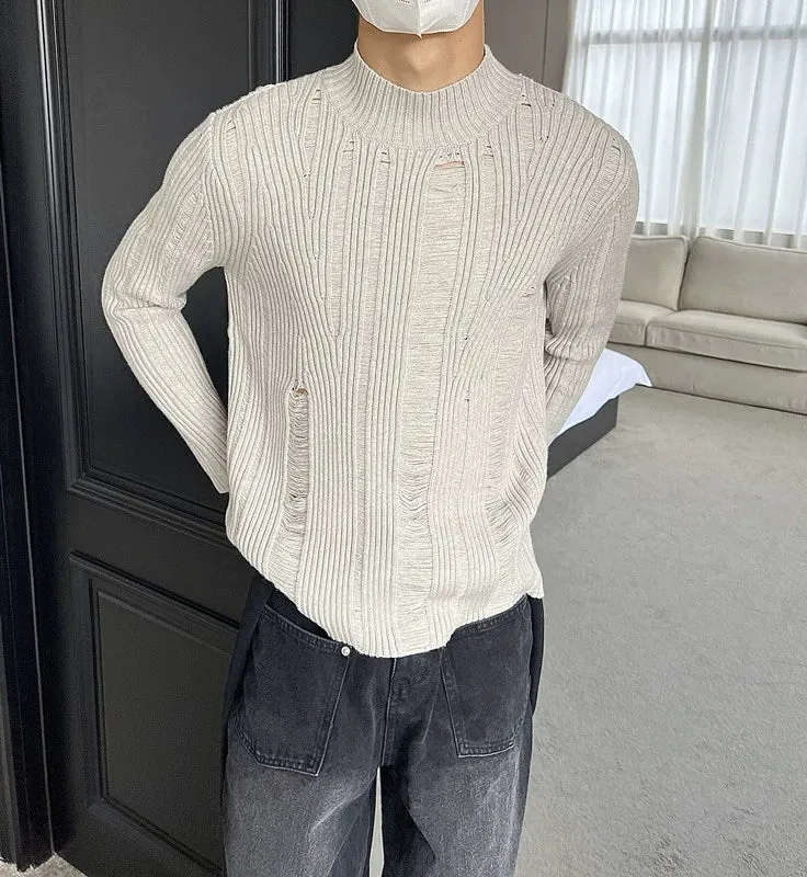 abc Ripped Pullover Sweater