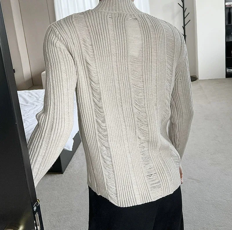 abc Ripped Pullover Sweater