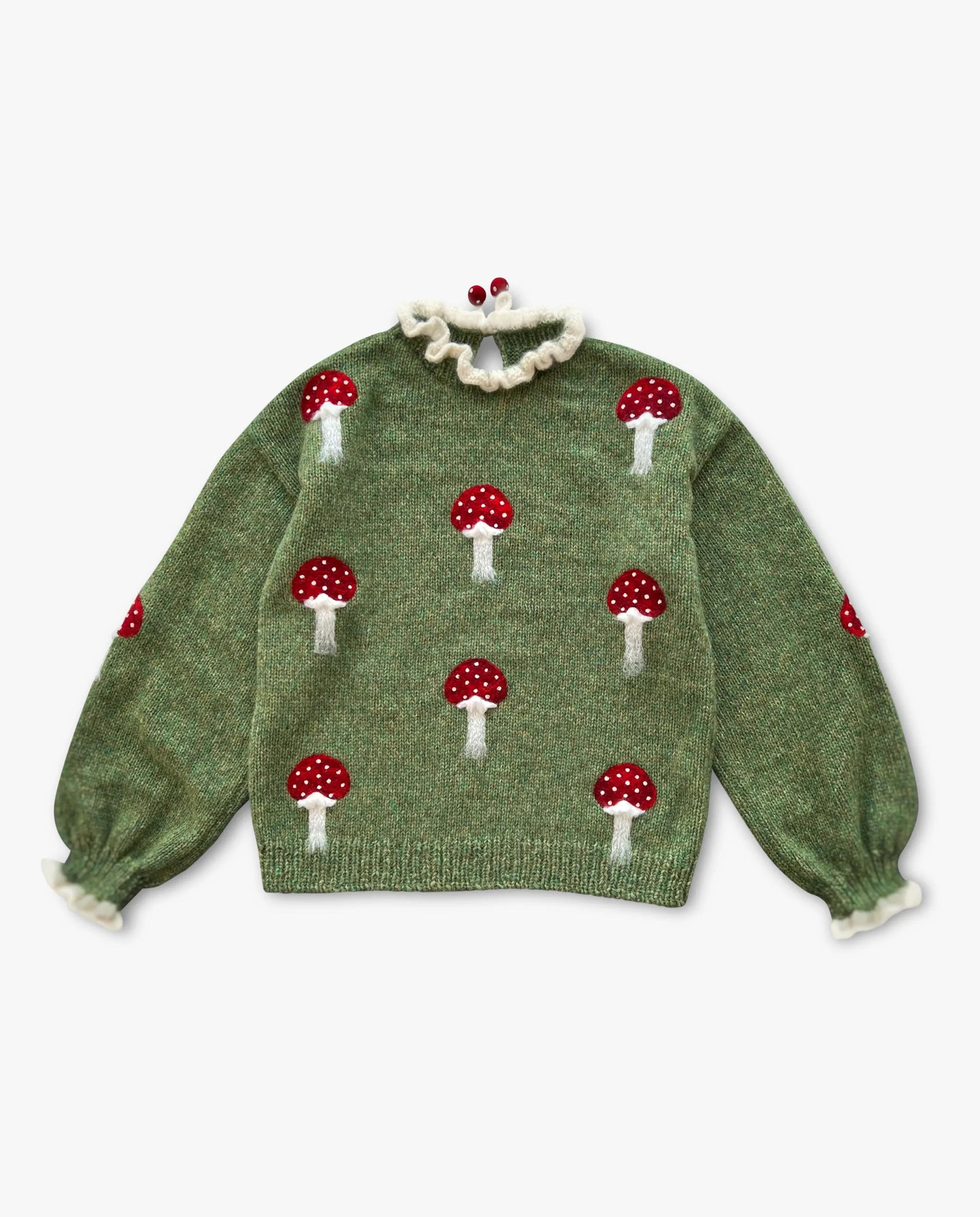 Adult Mushrooms pullover | Moss Green