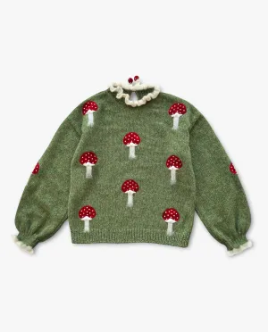 Adult Mushrooms pullover | Moss Green