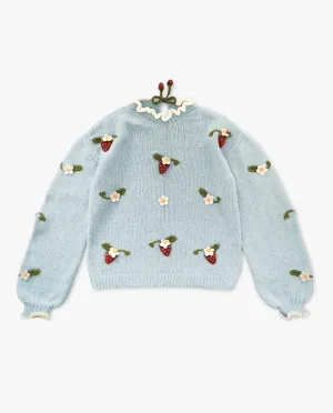 Adult Strawberries pullover | Blue