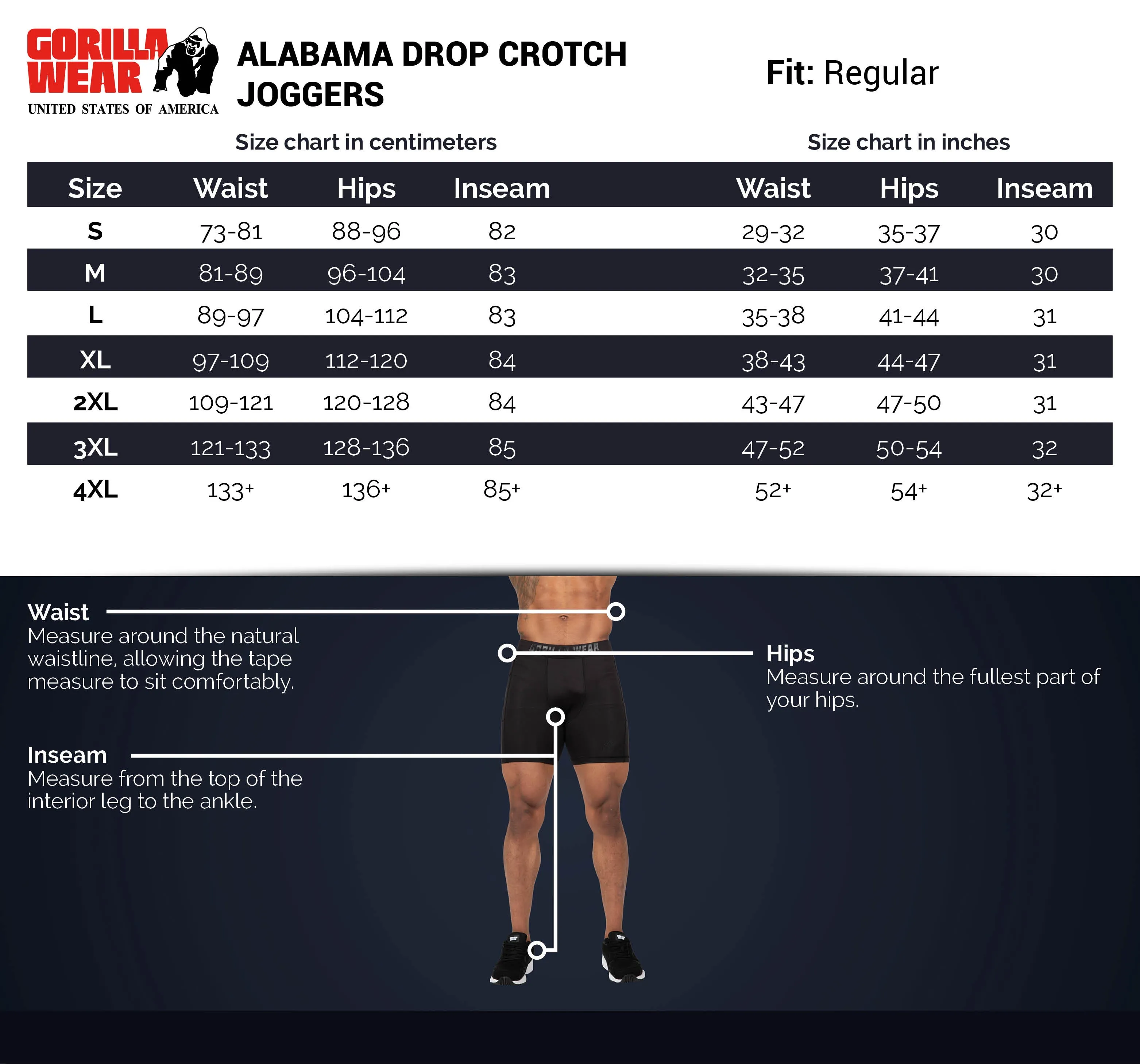 Alabama Drop Crotch Joggers - Black