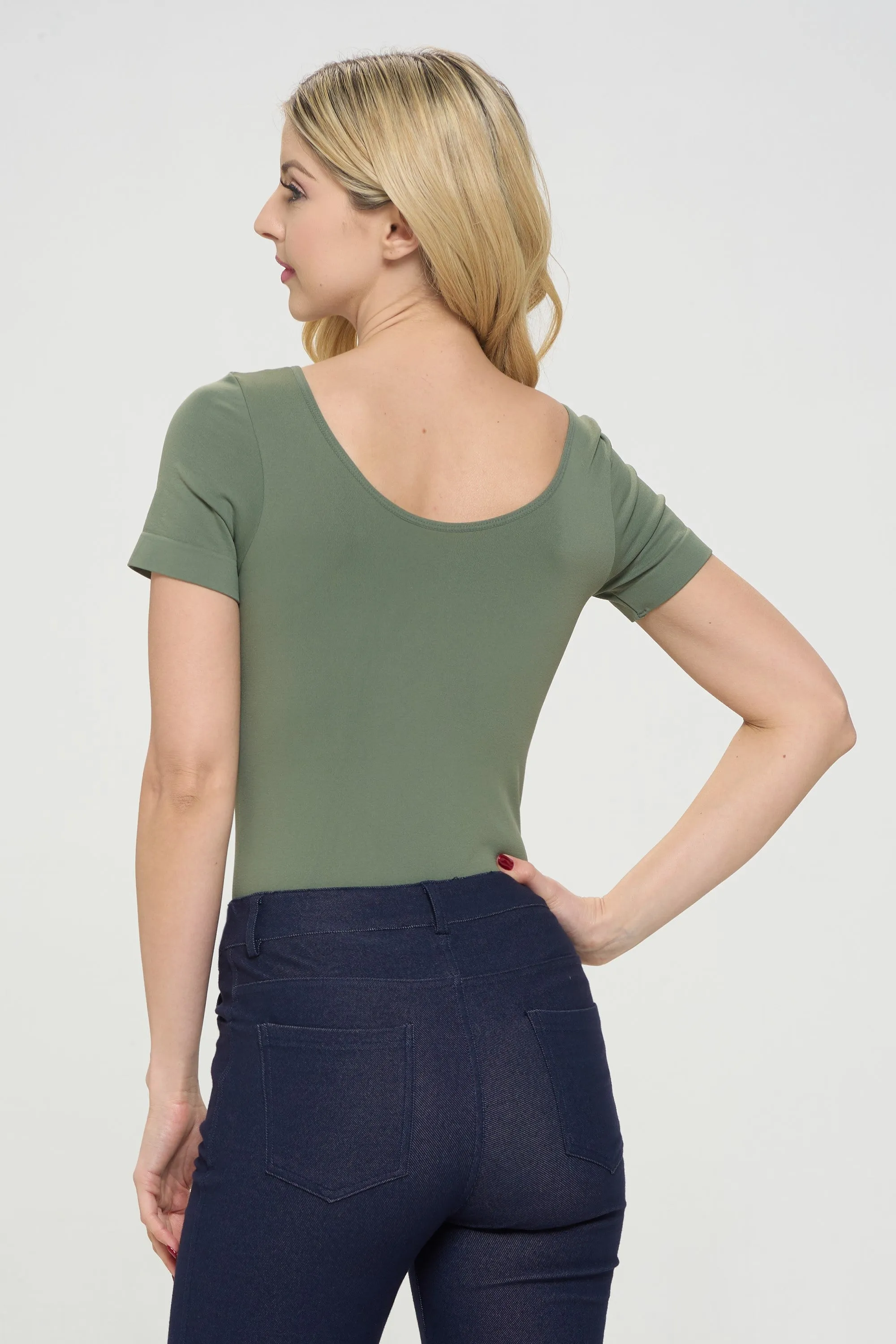 Basic Short Sleeve Seamless Bodysuit
