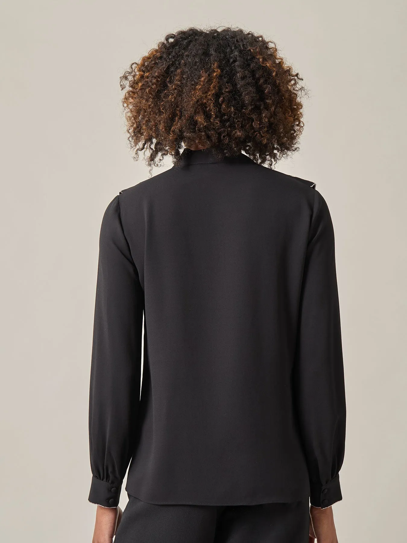 Beaded Ruffle Blouse, Classic Drape