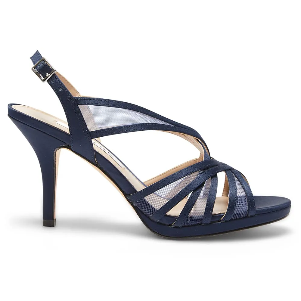Bess Heel in Navy Satin