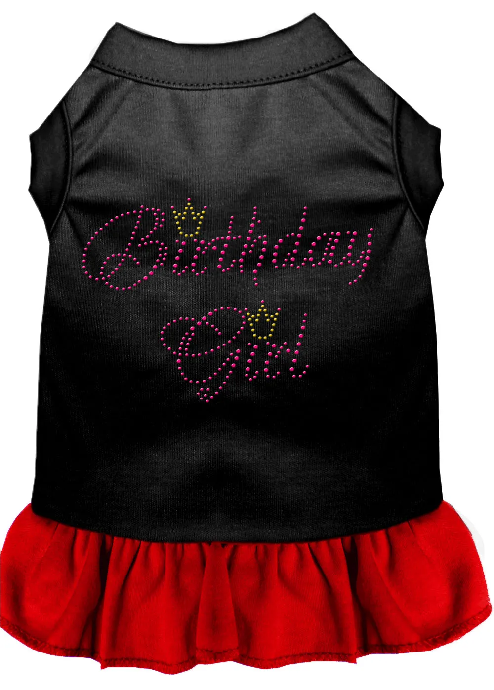 Birthday Girl Rhinestone Dresses Black With Red Xxl