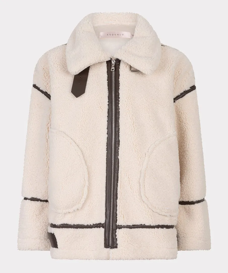 Boell Bonded Suede and Faux Fur Aviator Jacket - EsQualo F2437506