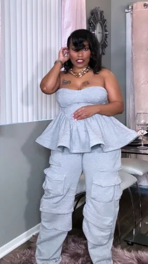 Bougie Queen Peplum Cargo Set