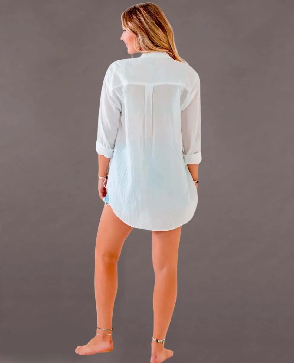 Boyfriend Button Up White