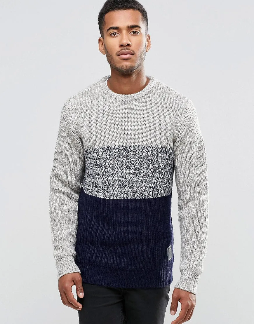 Brave Soul Panel Knit Sweater