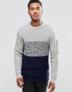 Brave Soul Panel Knit Sweater