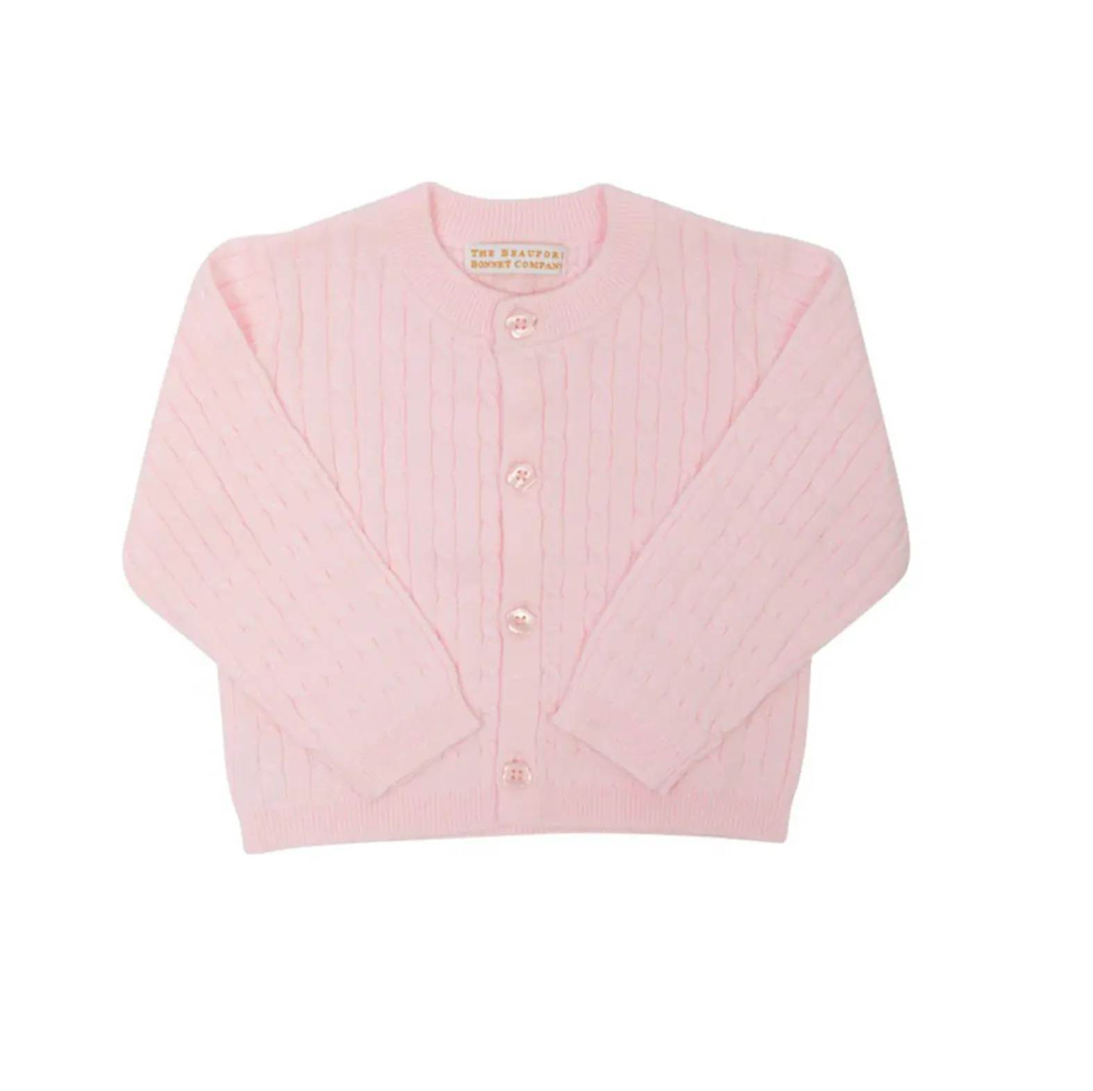 Cambridge Cardigan-Cable Knit Palm Beach Pink