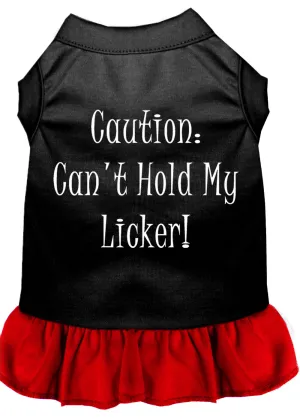 Can't Hold My Licker Screen Print Dress Black With Red Xs