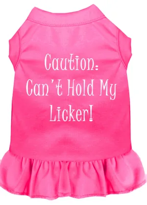 Can't Hold My Licker Screen Print Dress Bright Pink Sm