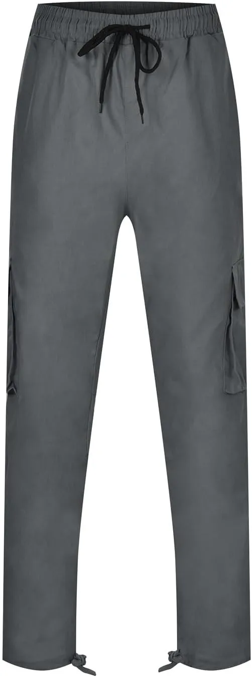 Cargo Sweatpants for Men Big and Tall Open Bottom Stretch Loose Fit Joggers Hiking Running Athletic Cargo Pants