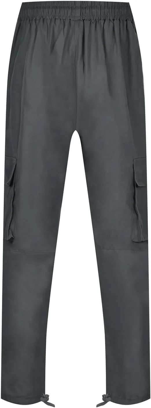 Cargo Sweatpants for Men Big and Tall Open Bottom Stretch Loose Fit Joggers Hiking Running Athletic Cargo Pants