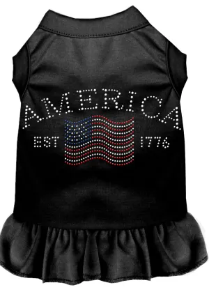 Classic America Rhinestone Dress Black Xs