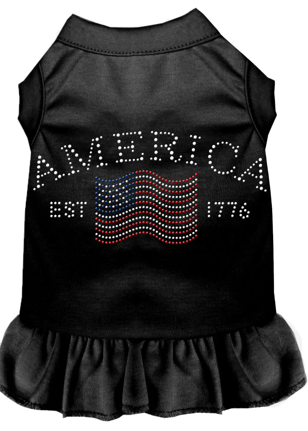 Classic America Rhinestone Dress Black Xs