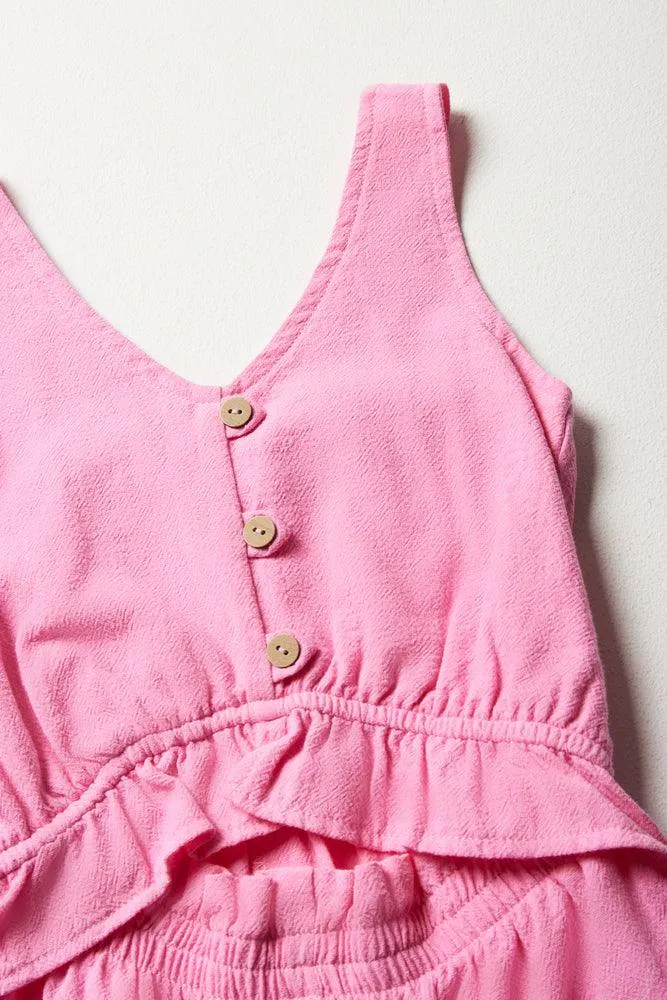 Cut Out Jumpsuit Pink
