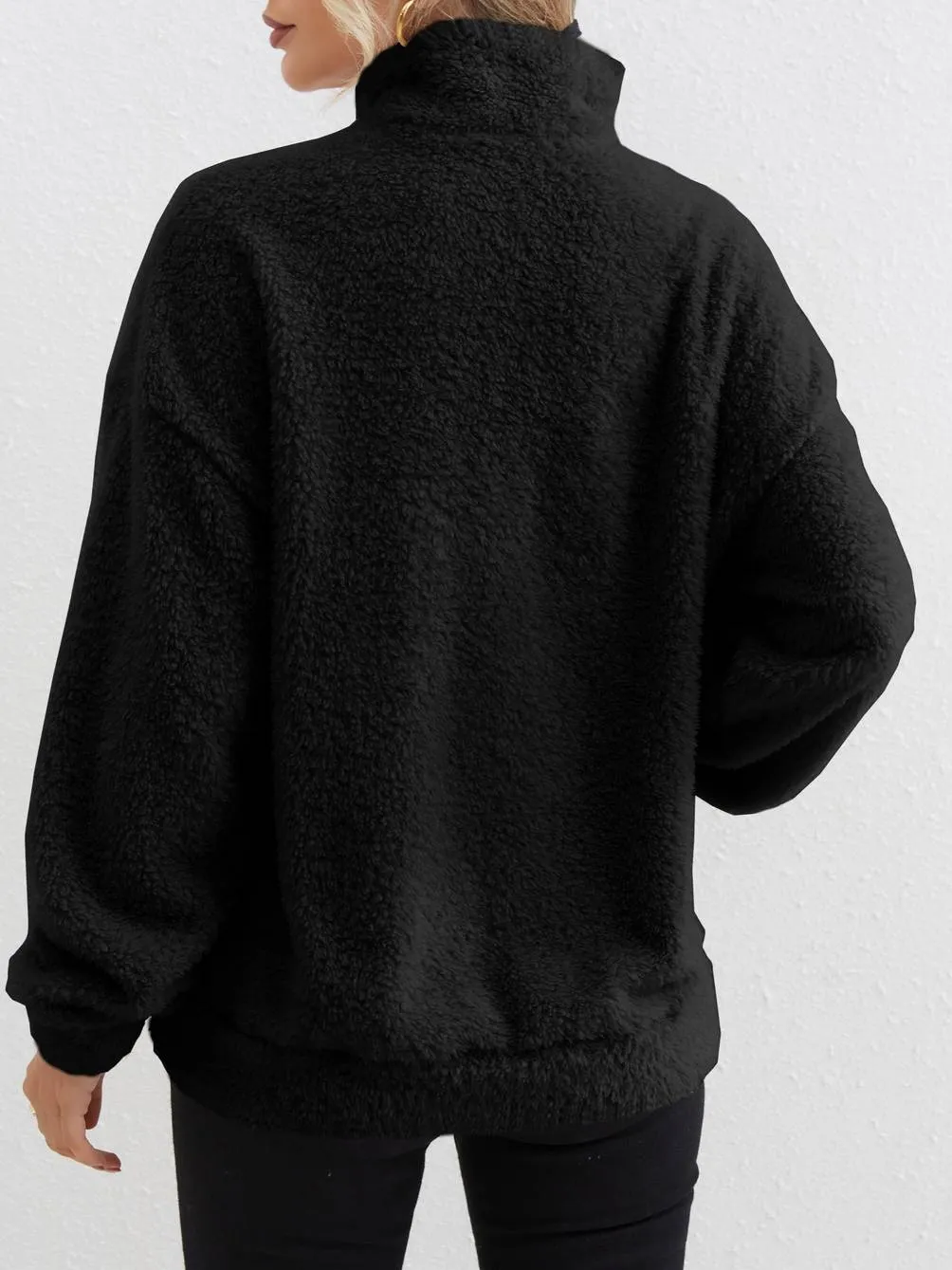Damessweatshirt met rits en zakken