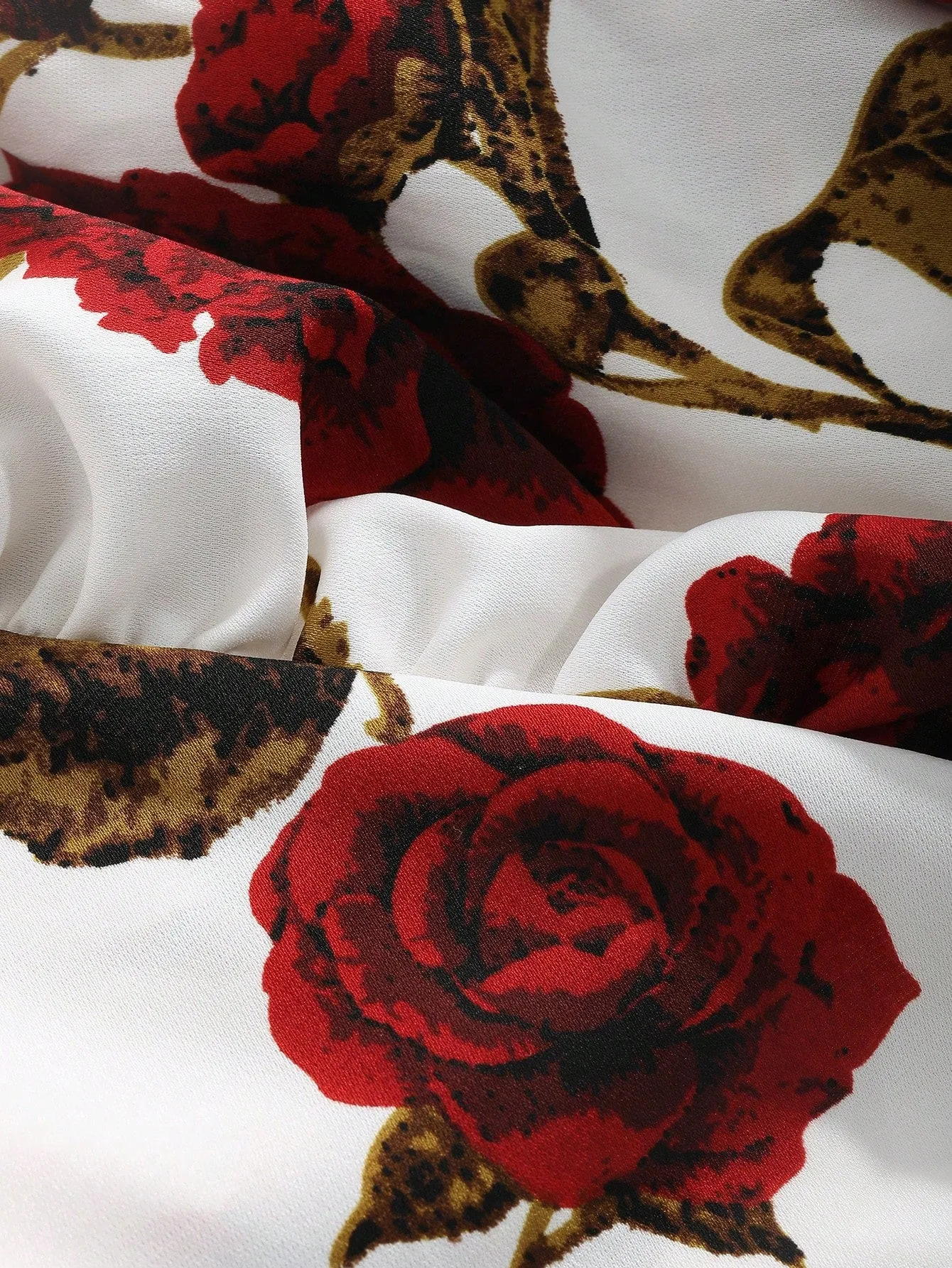 DAZY Floral Print Lantern Sleeve Crop Blouse