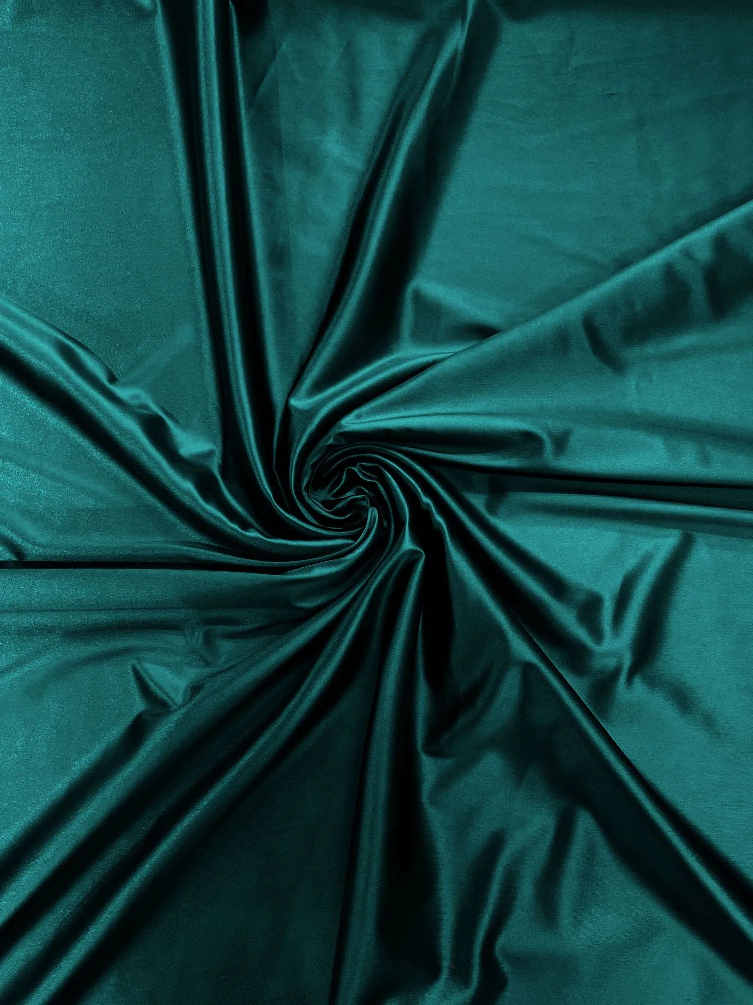 Deep Lagoon Green Luxury Shiny Satin Stretch Spandex Fabric / Prom / Wedding / Cosplays