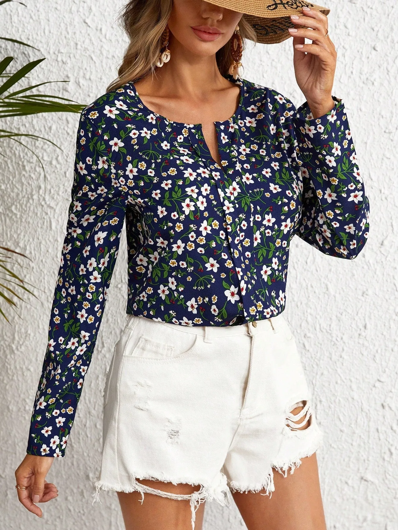 Ditsy Floral Print Blouse