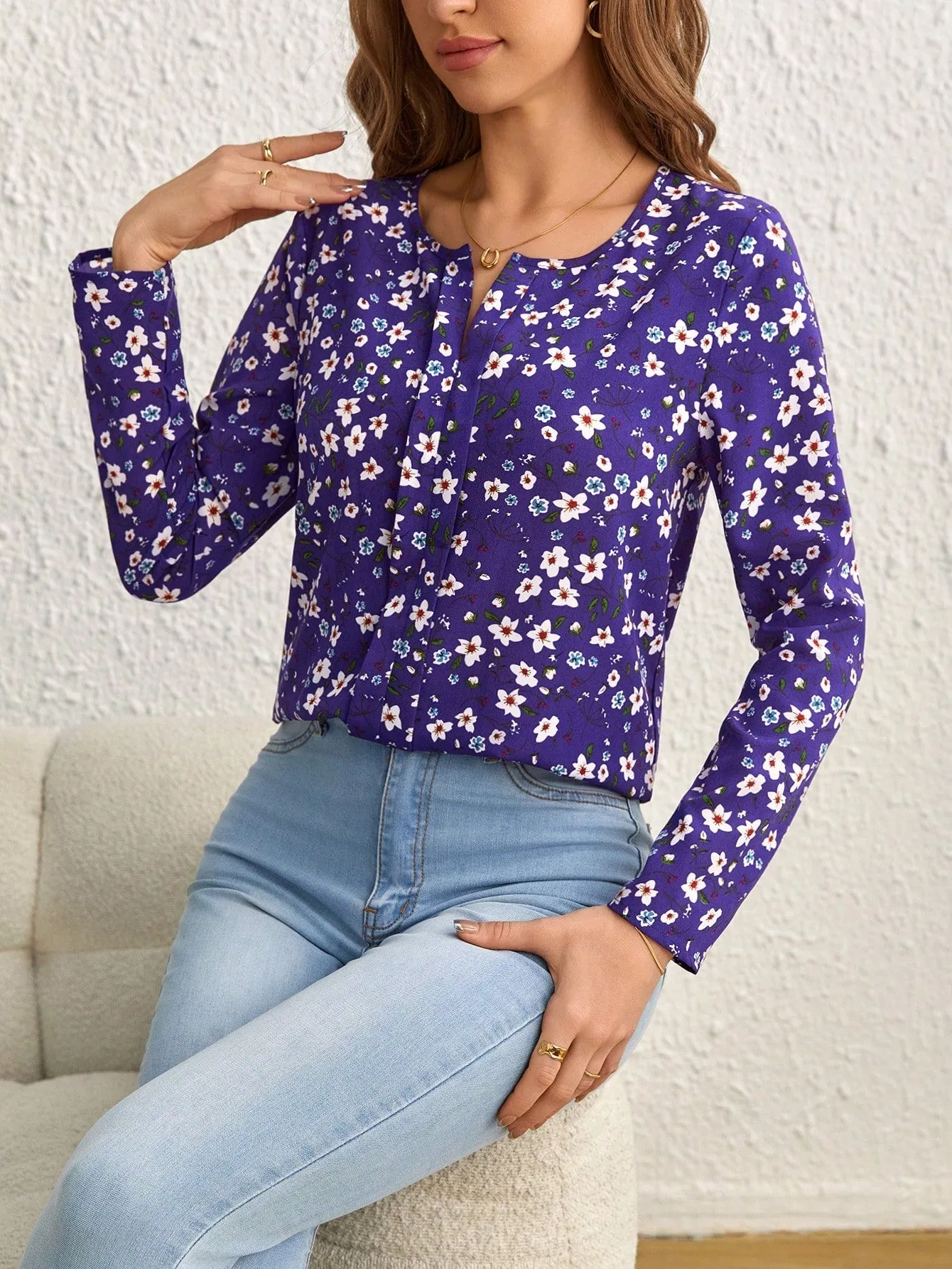 Ditsy Floral Print Blouse