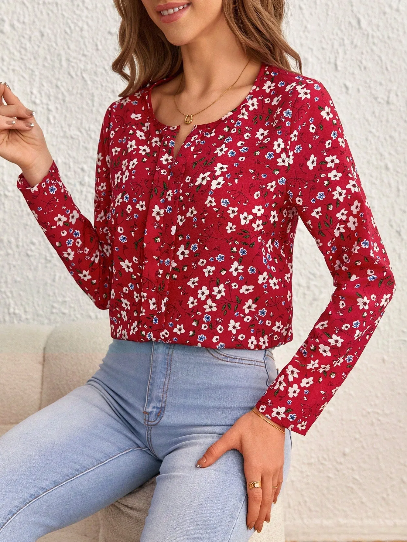 Ditsy Floral Print Blouse