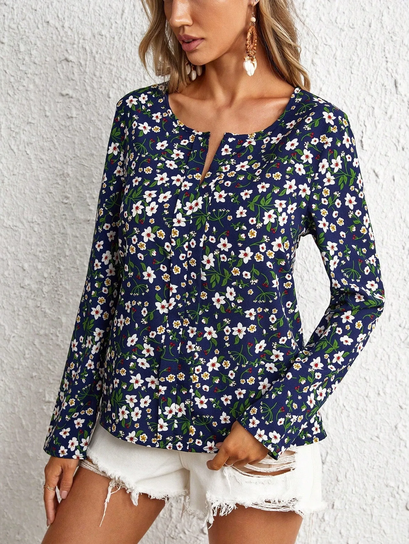 Ditsy Floral Print Blouse