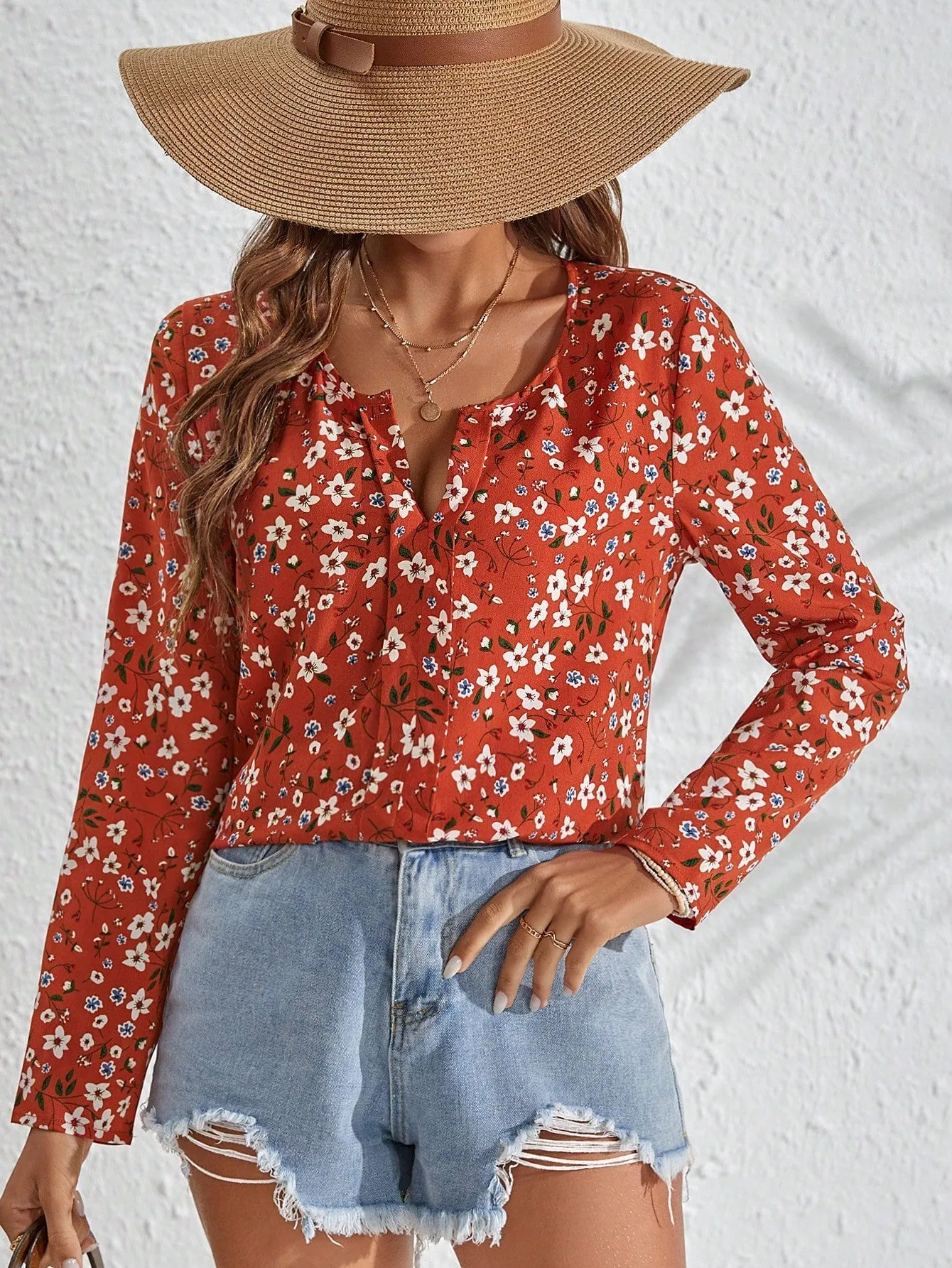 Ditsy Floral Print Blouse