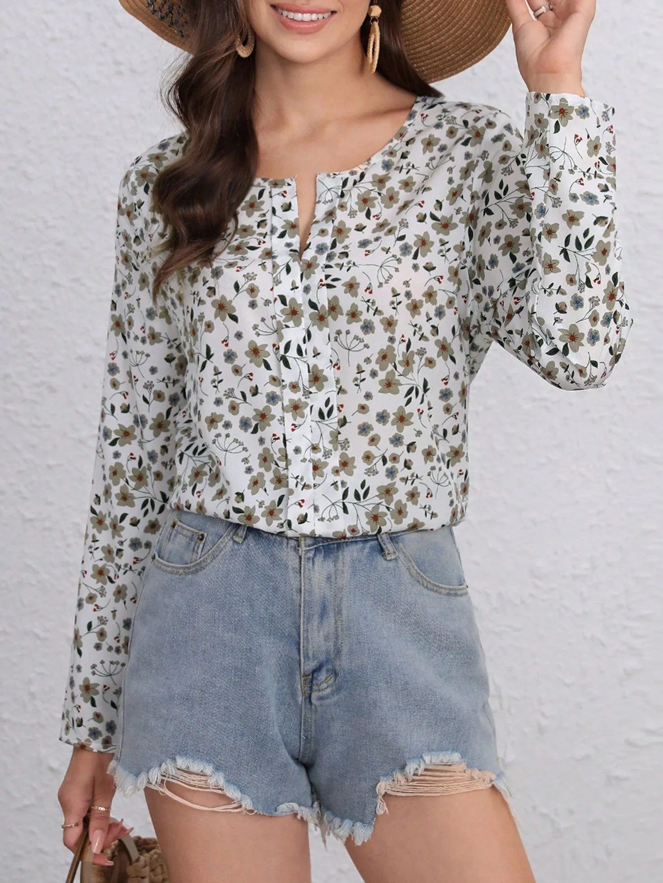 Ditsy Floral Print Blouse