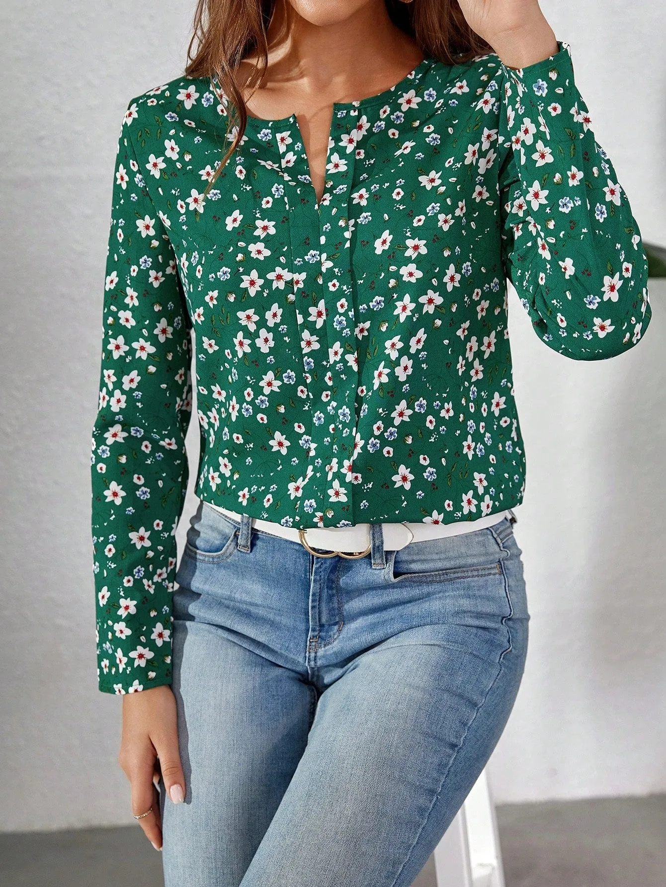 Ditsy Floral Print Blouse