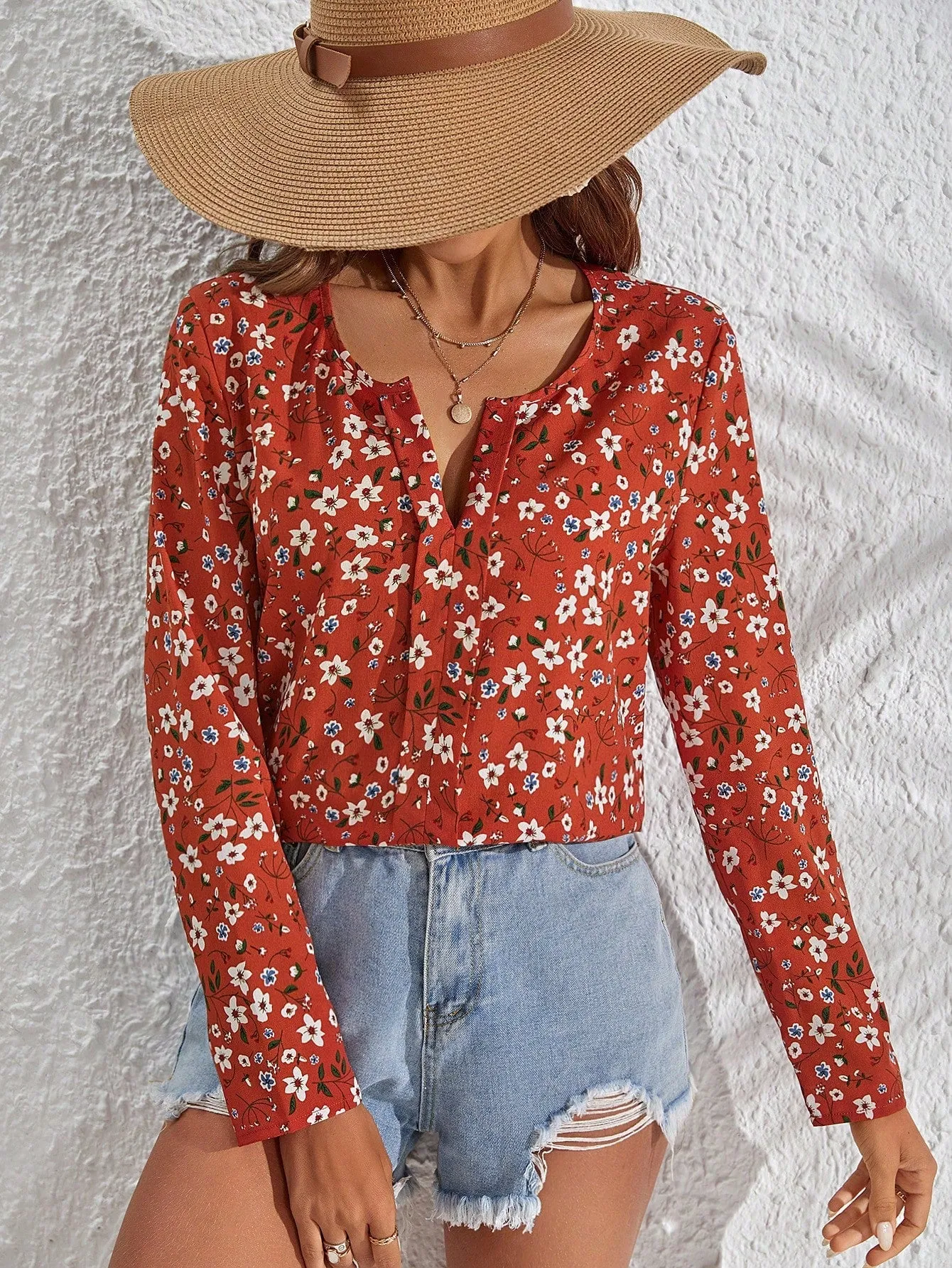Ditsy Floral Print Blouse