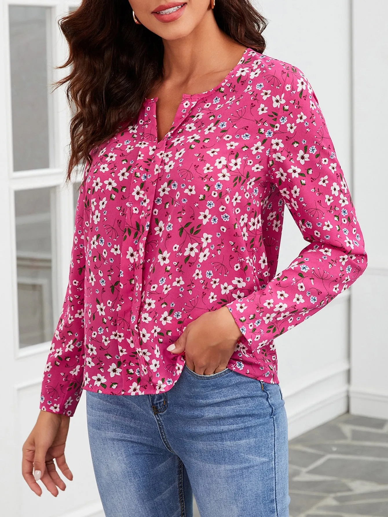 Ditsy Floral Print Blouse