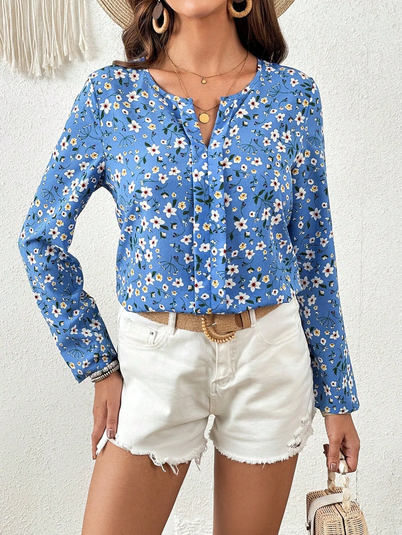Ditsy Floral Print Blouse