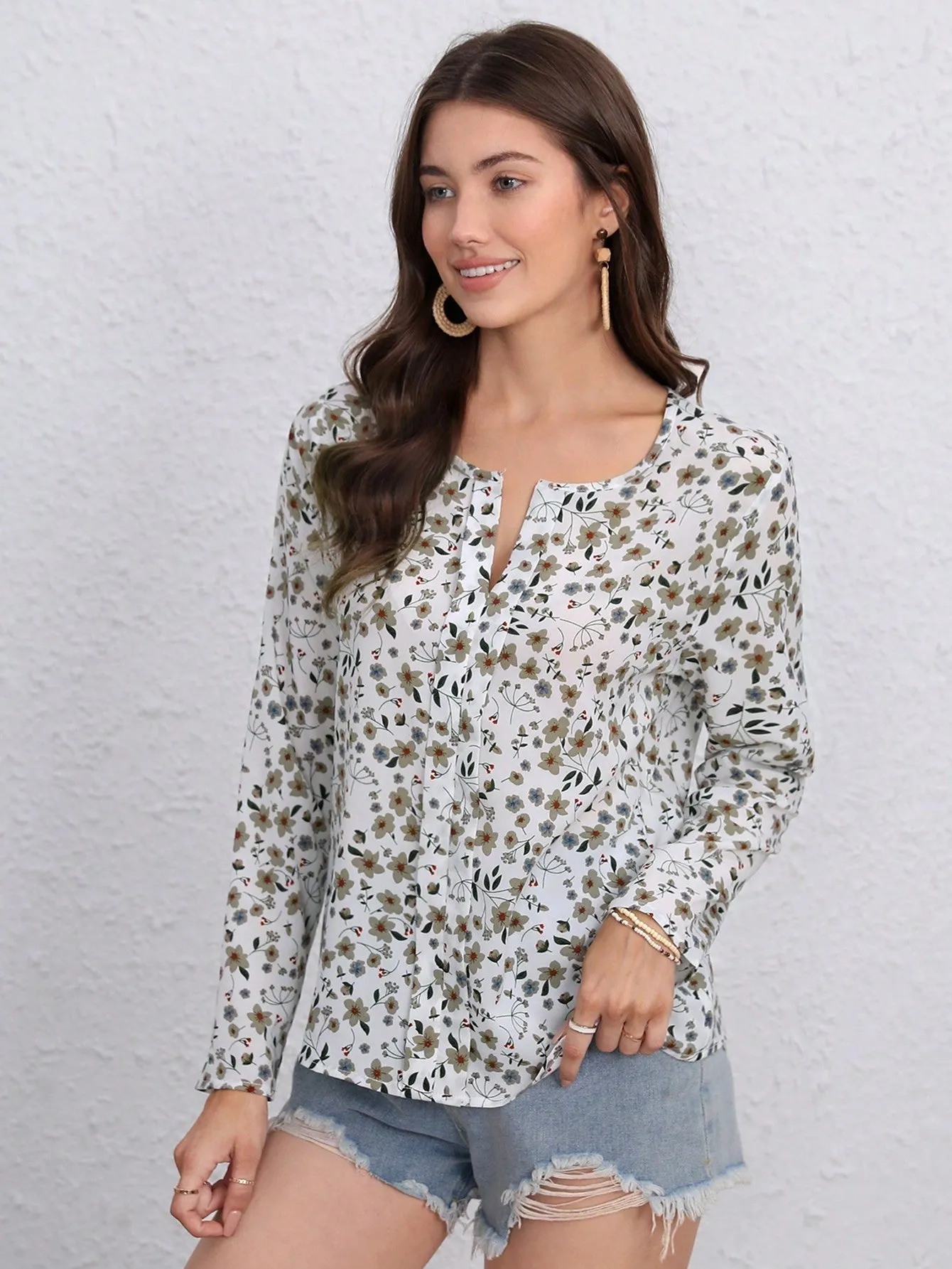 Ditsy Floral Print Blouse