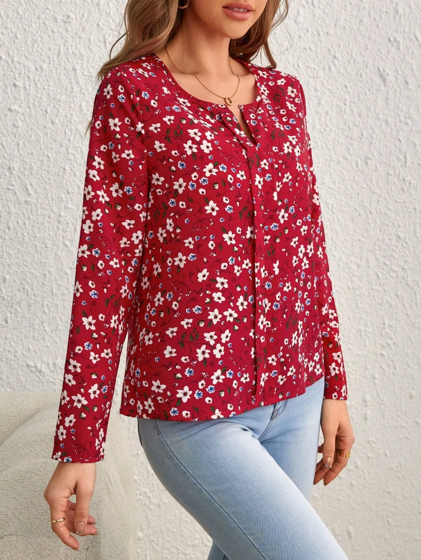Ditsy Floral Print Blouse