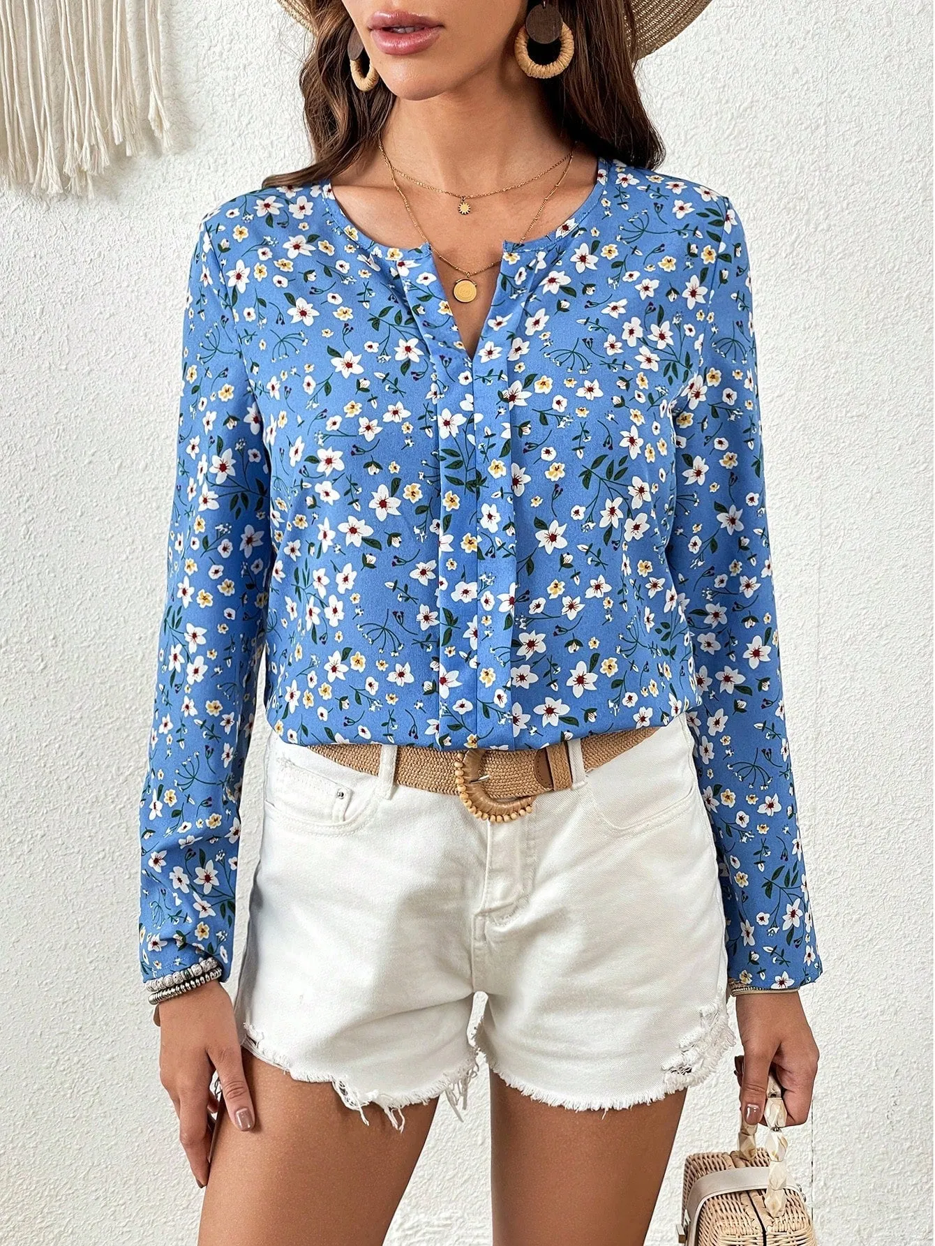 Ditsy Floral Print Blouse
