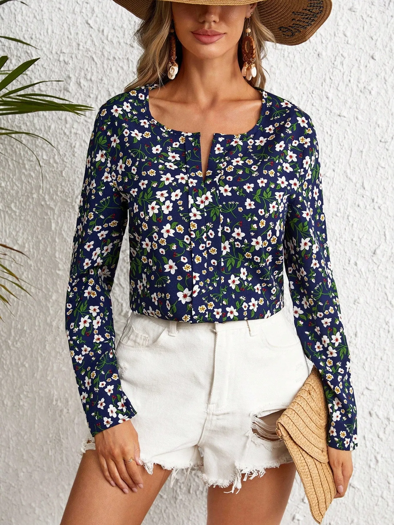 Ditsy Floral Print Blouse