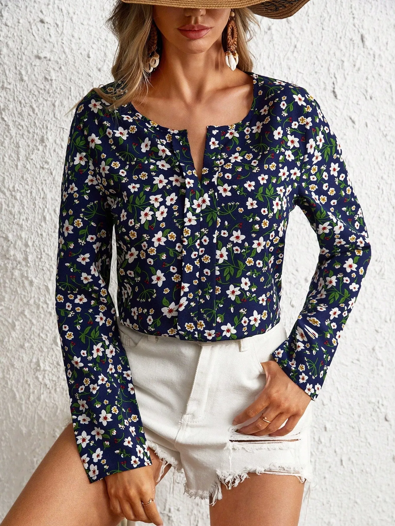 Ditsy Floral Print Blouse