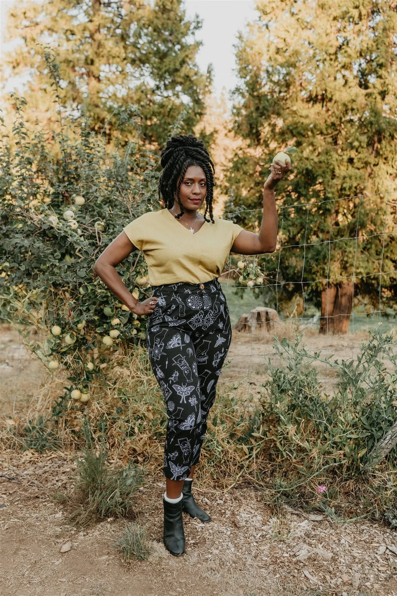 Dolman Top in Mustard Linen