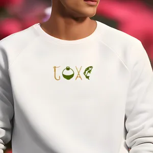 Fishermen Love Fishing Embroidered Crewneck
