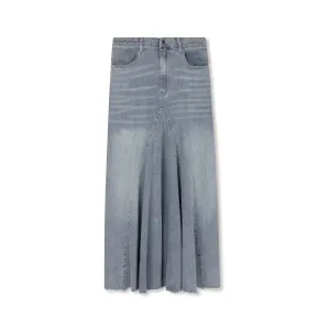 Flared Denim Skirt| Light Denim