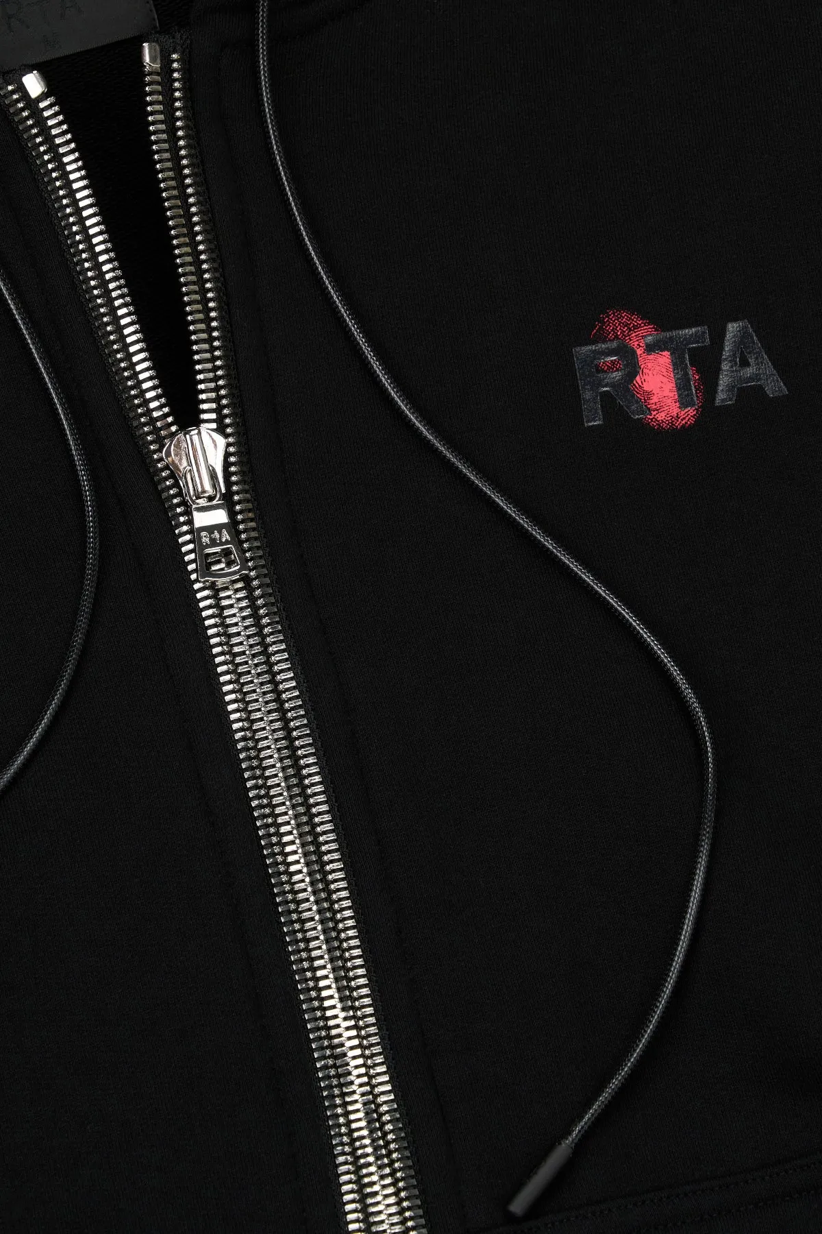 FLOYD ZIP UP HOODIE | BLACK FINGERPRINT LOGO