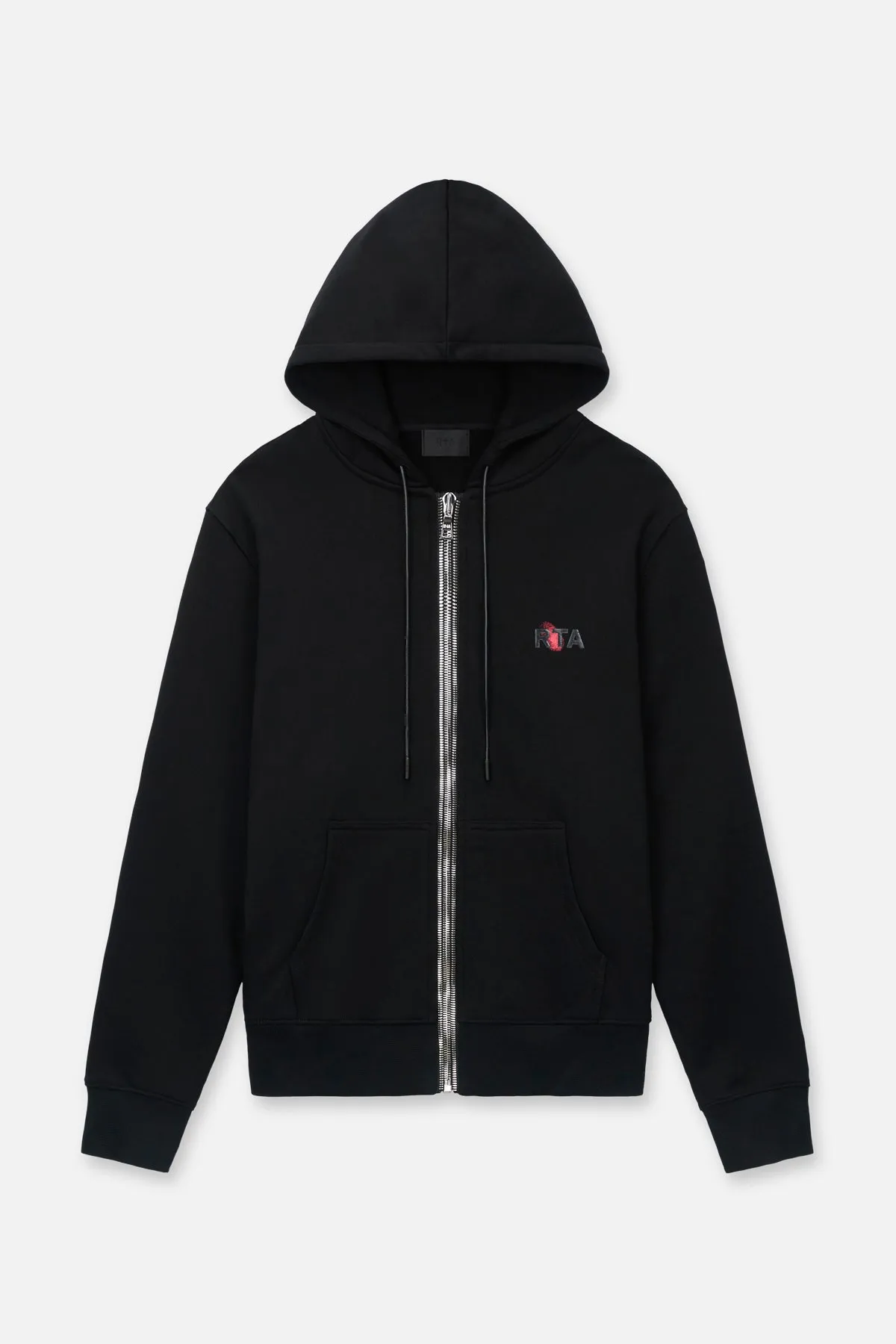 FLOYD ZIP UP HOODIE | BLACK FINGERPRINT LOGO